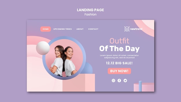 Kostenlose PSD landingpage für modegeschäft