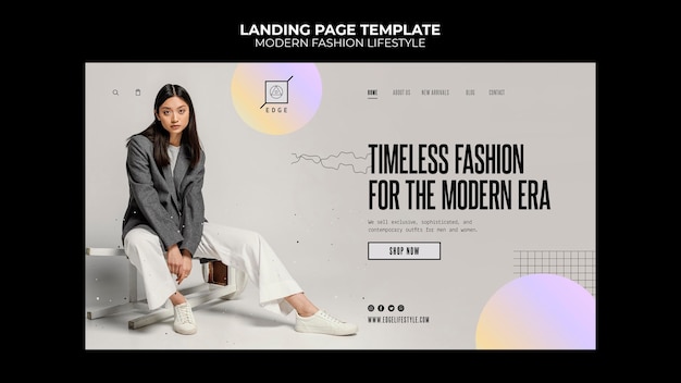 Landingpage für modernen Mode-Lifestyle