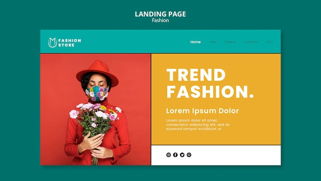 Kostenlose PSD landingpage für modetrends