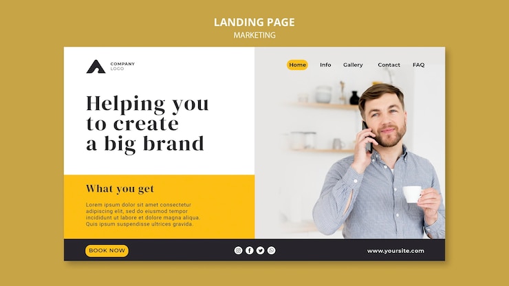 Kostenlose PSD landingpage für unternehmensmarketing