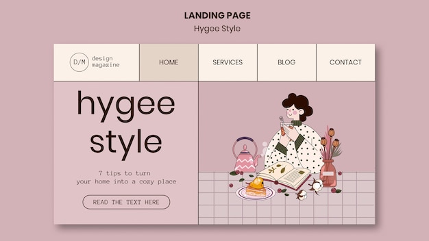 Landingpage im hygge-stil