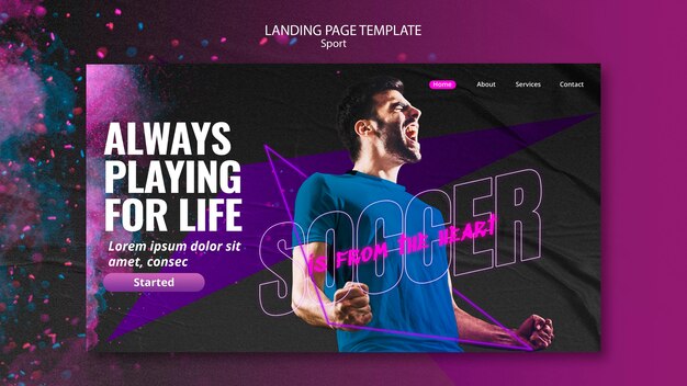 Landingpage-Stil des Sportkonzepts