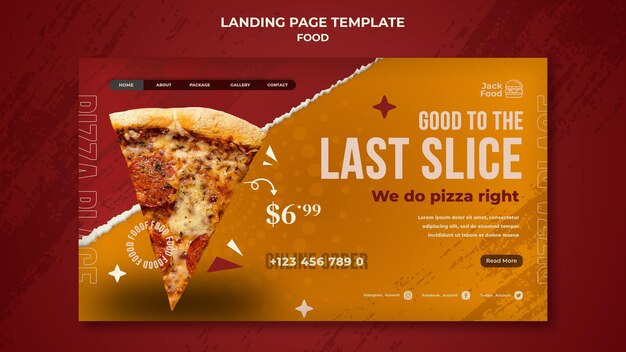 Landingpage von Fast-Food-Restaurants