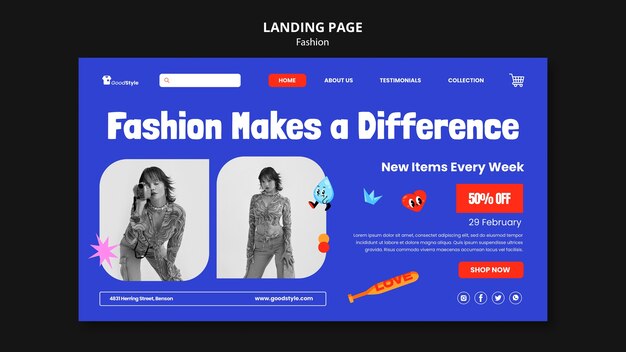 Landingpage-Vorlage der Modekollektion