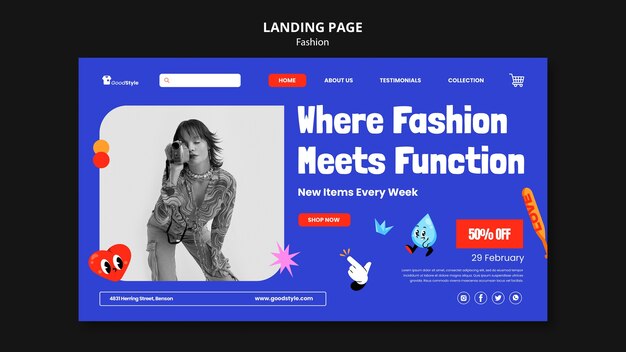 Landingpage-Vorlage der Modekollektion