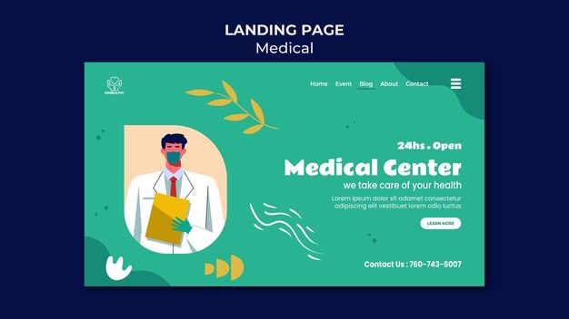 Landingpage-Vorlage des medizinischen Zentrums