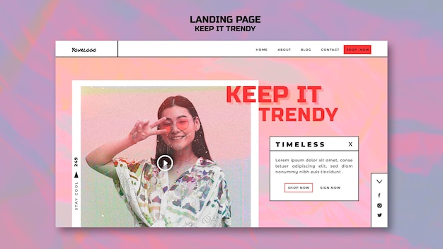 Kostenlose PSD landingpage-vorlage des modegeschäfts