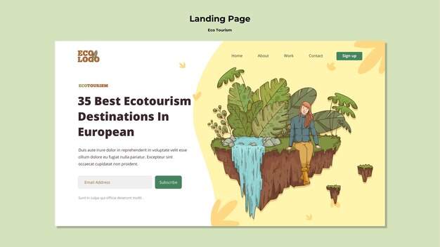 Landingpage-vorlage des ökotourismuskonzepts