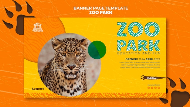 Kostenlose PSD landingpage-vorlage des zoo-parks