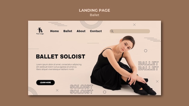 Landingpage-vorlage für ballettkonzept