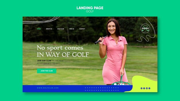Landingpage-Vorlage für das Golfkonzept