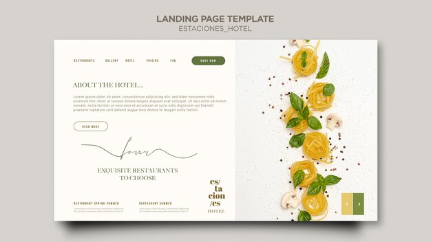 Landingpage-Vorlage für das Hotelgeschäft
