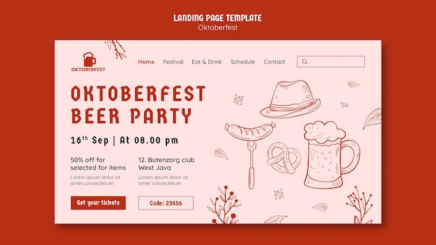 Landingpage-vorlage für das oktoberfest-bierfest
