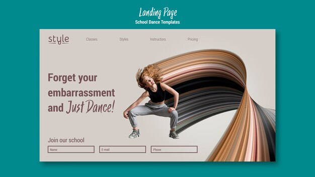 Landingpage-Vorlage für das Tanzkonzept