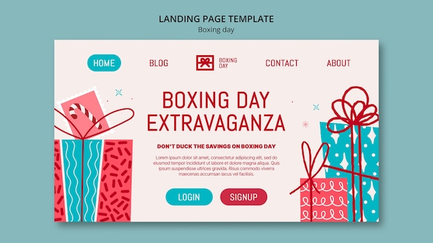 Landingpage-vorlage für den boxing day