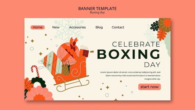 Landingpage-vorlage für den boxing day