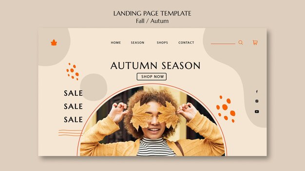 Landingpage-Vorlage für den Herbstverkauf