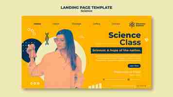 Kostenlose PSD landingpage-vorlage für den naturwissenschaftlichen unterricht