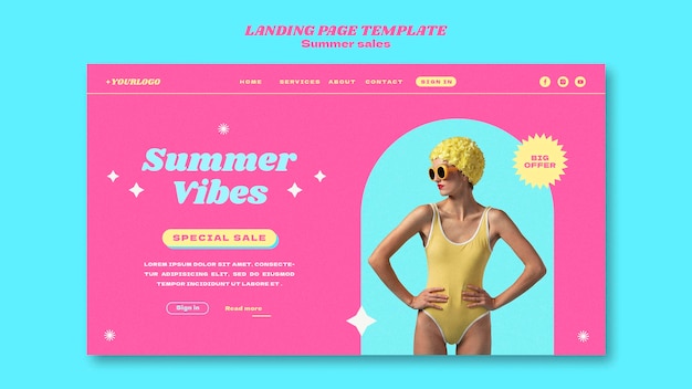 Landingpage-vorlage für den sommerschlussverkauf