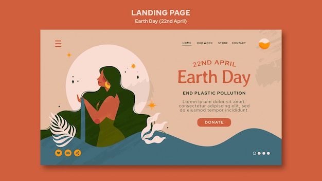 Landingpage-Vorlage für den Tag der Erde