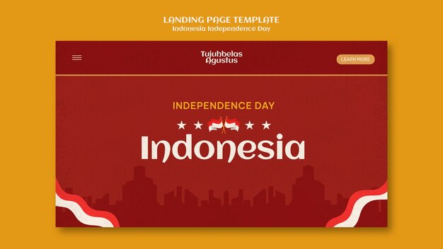 Landingpage-Vorlage für den Unabhängigkeitstag in Indonesien