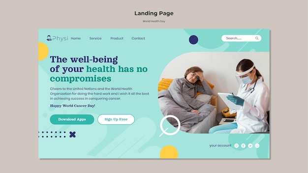 Landingpage-Vorlage für den Weltgesundheitstag