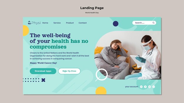 Landingpage-Vorlage für den Weltgesundheitstag