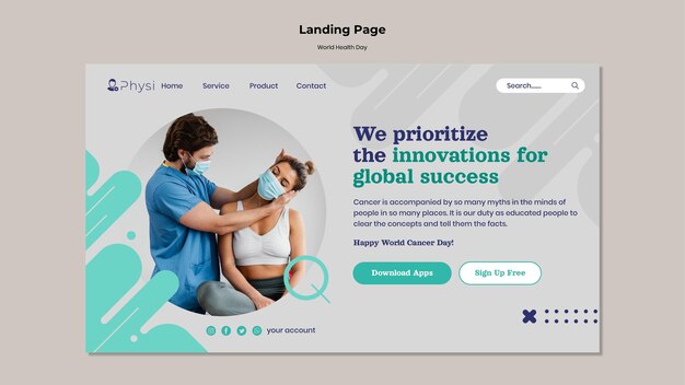 Landingpage-Vorlage für den Weltgesundheitstag