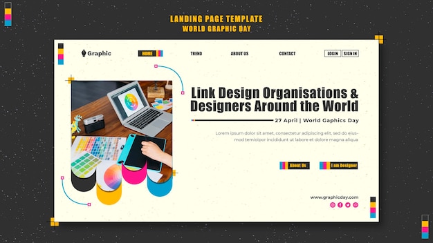 Landingpage-vorlage für den weltgrafiktag