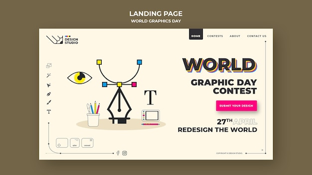 Landingpage-Vorlage für den Weltgrafiktag