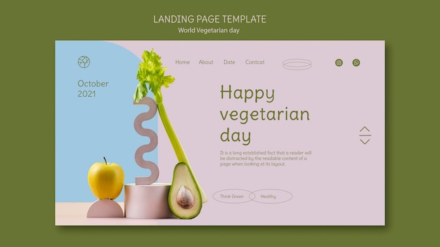 Landingpage-vorlage für den weltvegetariertag