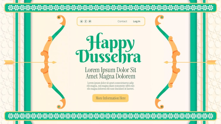 Kostenlose PSD landingpage-vorlage für die dussehra-feier