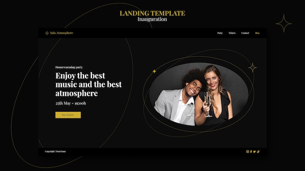 Landingpage-Vorlage für die minimalistische Einweihung