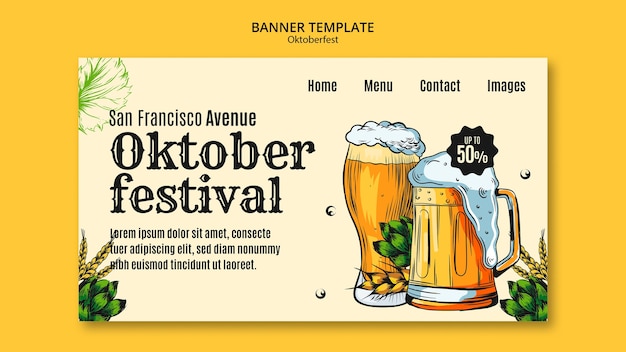 Landingpage-vorlage für die oktoberfest-feier