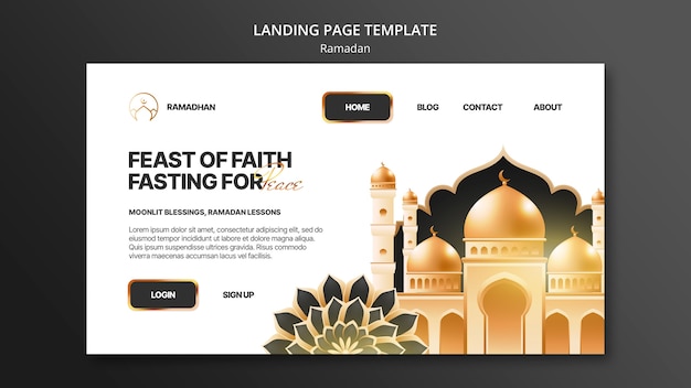 Landingpage-vorlage für die ramadan-feier