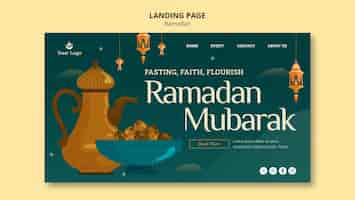 Kostenlose PSD landingpage-vorlage für die ramadan-feier