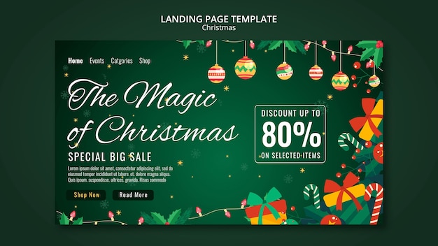 Kostenlose PSD landingpage-vorlage für die weihnachtsfeier