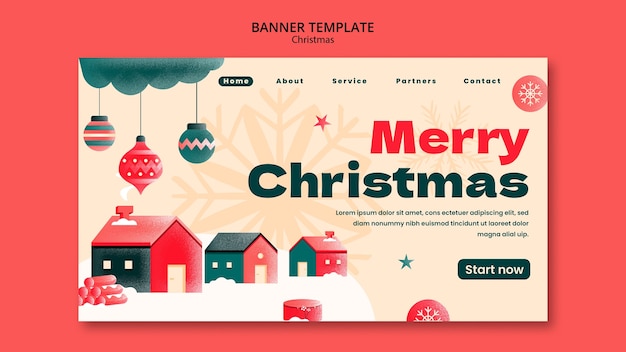 Kostenlose PSD landingpage-vorlage für die weihnachtsfeier