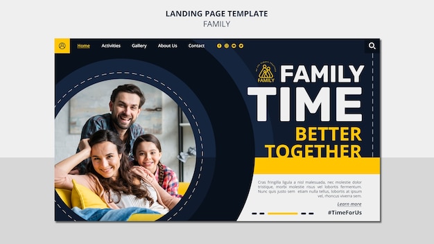 Landingpage-Vorlage für Familienzeit