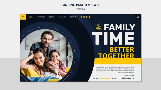 Landingpage-Vorlage für Familienzeit