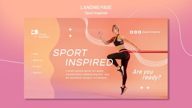Landingpage-Vorlage für Fitnesstraining