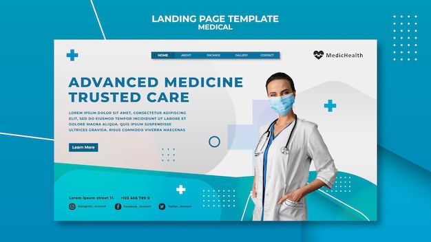 Landingpage-Vorlage für fortgeschrittene Medizin