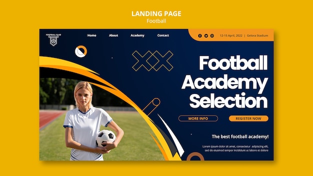 Landingpage-Vorlage für Fußballspiele