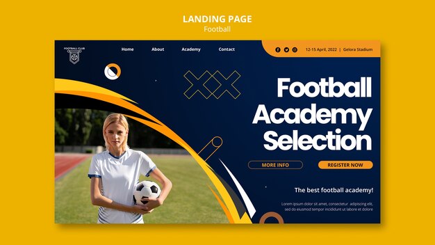 Landingpage-Vorlage für Fußballspiele