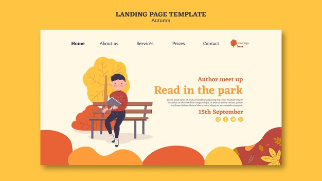 Landingpage-Vorlage für Herbstaktivitäten im Freien