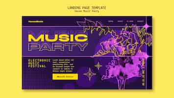 Kostenlose PSD landingpage-vorlage für house-musikpartys