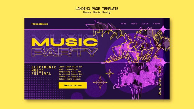Landingpage-Vorlage für House-Musikpartys