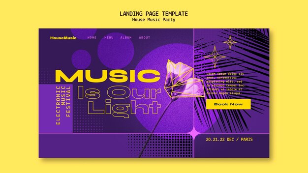Landingpage-Vorlage für House-Musikpartys