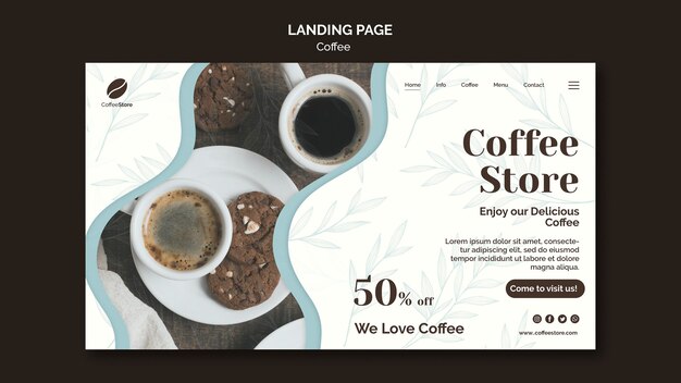 Landingpage-Vorlage für Kaffeestuben