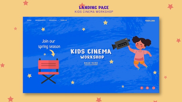 Landingpage-vorlage für kinderkino